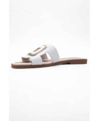 MILLIE Leather Buckle Slide (Women)