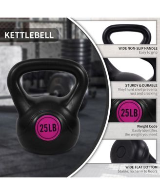 Wide Grip Kettle Bell Strength Training Weight Set, 5, 10, 15, 20, 25lb
