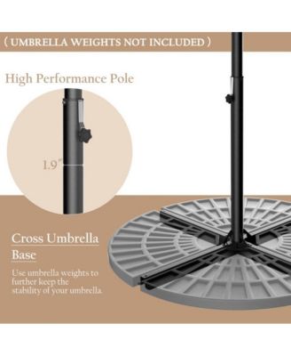 10 Feet Patio Umbrella with Crank and Solar LED Lights