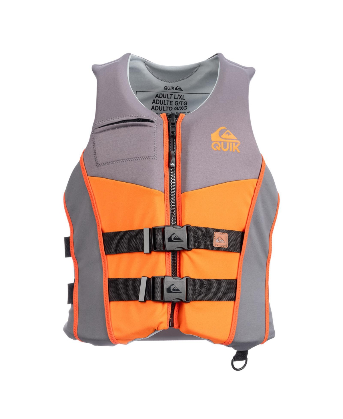 Men's Life Vest, Uscg Approved Life Jacket, Evoprene Pfd for water sports - Charcoal/orange