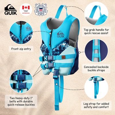 USCG Approved Life Jacket, Evoprene PFD  PVC Foam Swim Vest