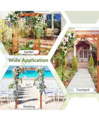 Arbor Over 7FT High Wooden Garden Arch Trellis Pergola Outdoor Patio Plant