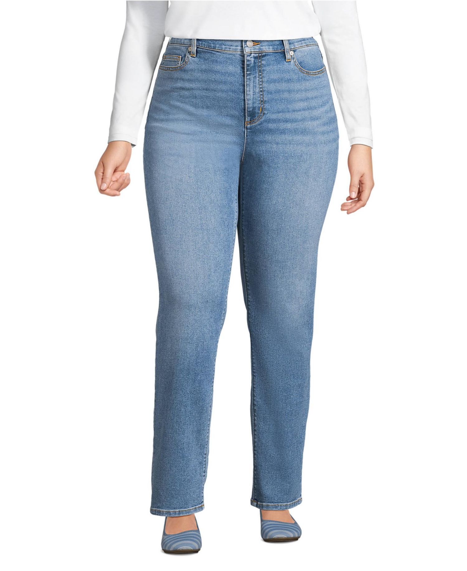 Women's Recover High Rise Straight Leg Blue Jeans