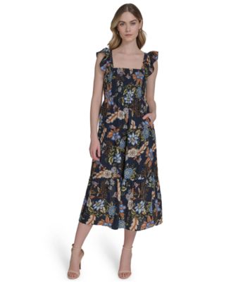 Vince Camuto - Women's Sleeveless Square-Neck Midi Dress