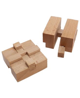 Solid Wood 3D Cube Puzzle