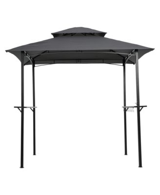 8x5Ft Grill Gazebo Replacement Canopy,Double Tiered BBQ Tent Roof Top Cover