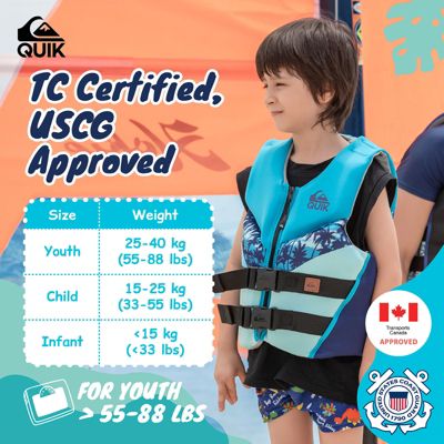 USCG Approved Life Jacket, Evoprene PFD  PVC Foam Swim Vest