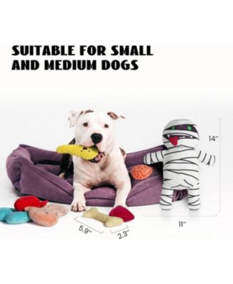 9-in-1 Zombie Plush Squeaky Dog Toy with 8 Organ-Shaped Toys for Small Medium Dogs