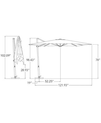 8.6FT Solefin Square Cantilever Umbrella with Cross Bar Stand,Bronze Frame