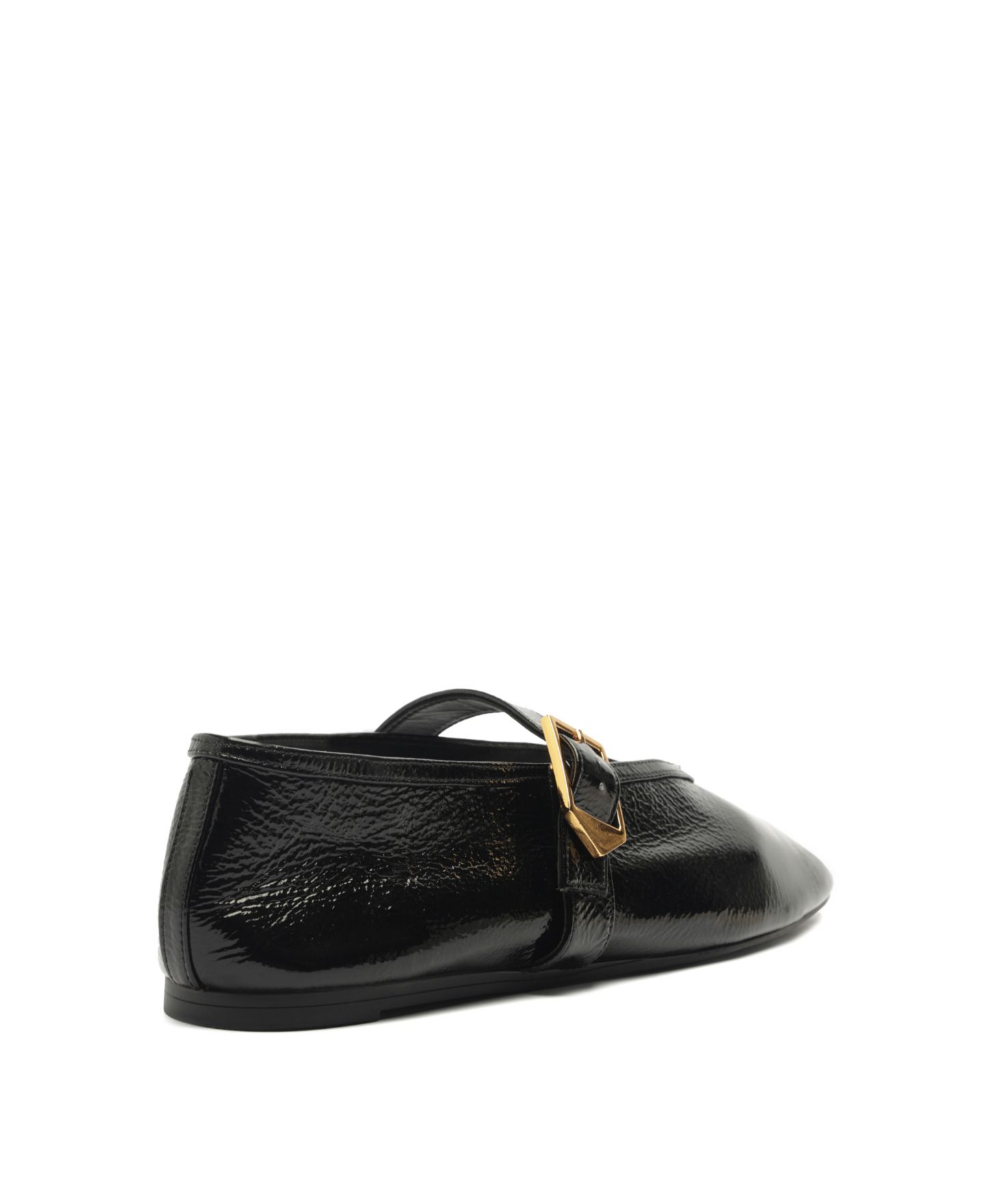 Женские балетки Schutz Courtney с пряжкой, цвет: Чёрный кожаный — фото 6