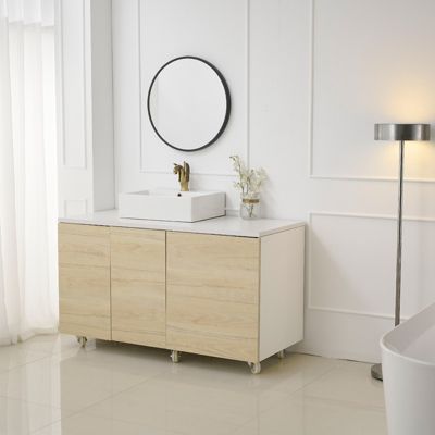 Swan Single Hole Single-Handle Bathroom Faucet And Pop Up Drain &amp; Overflow Cover in Antique Brass