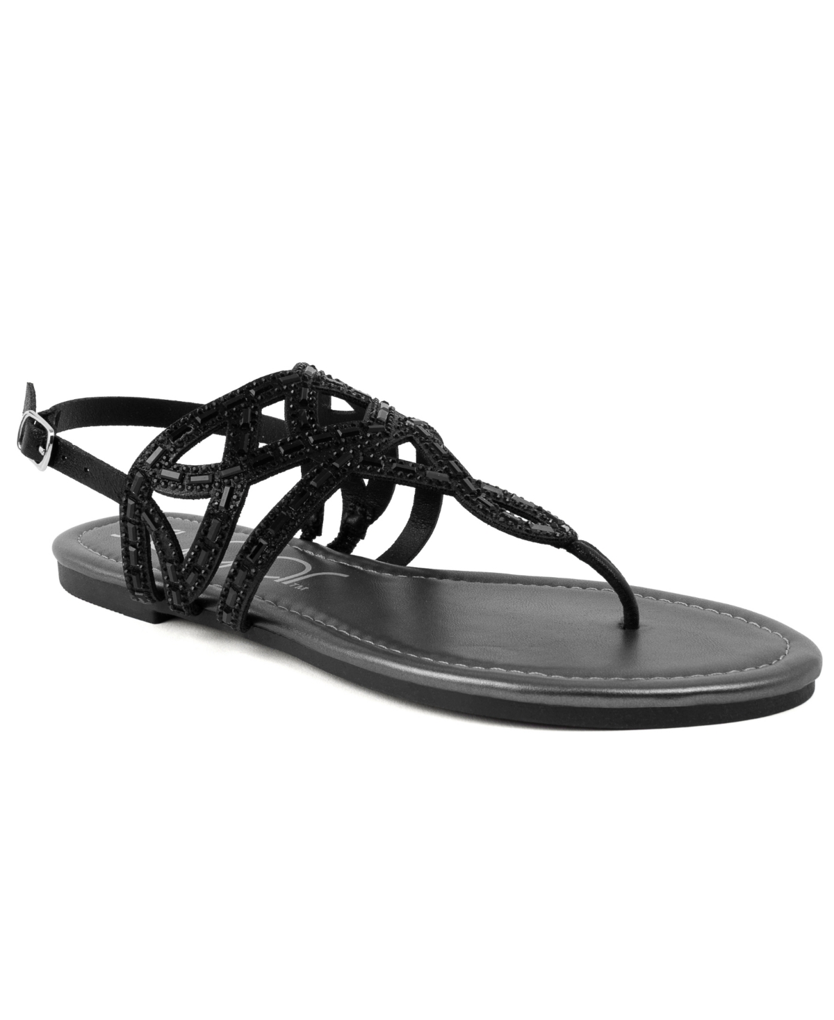Women's Flickering Thong Flat Sandals - Silver Shimmer