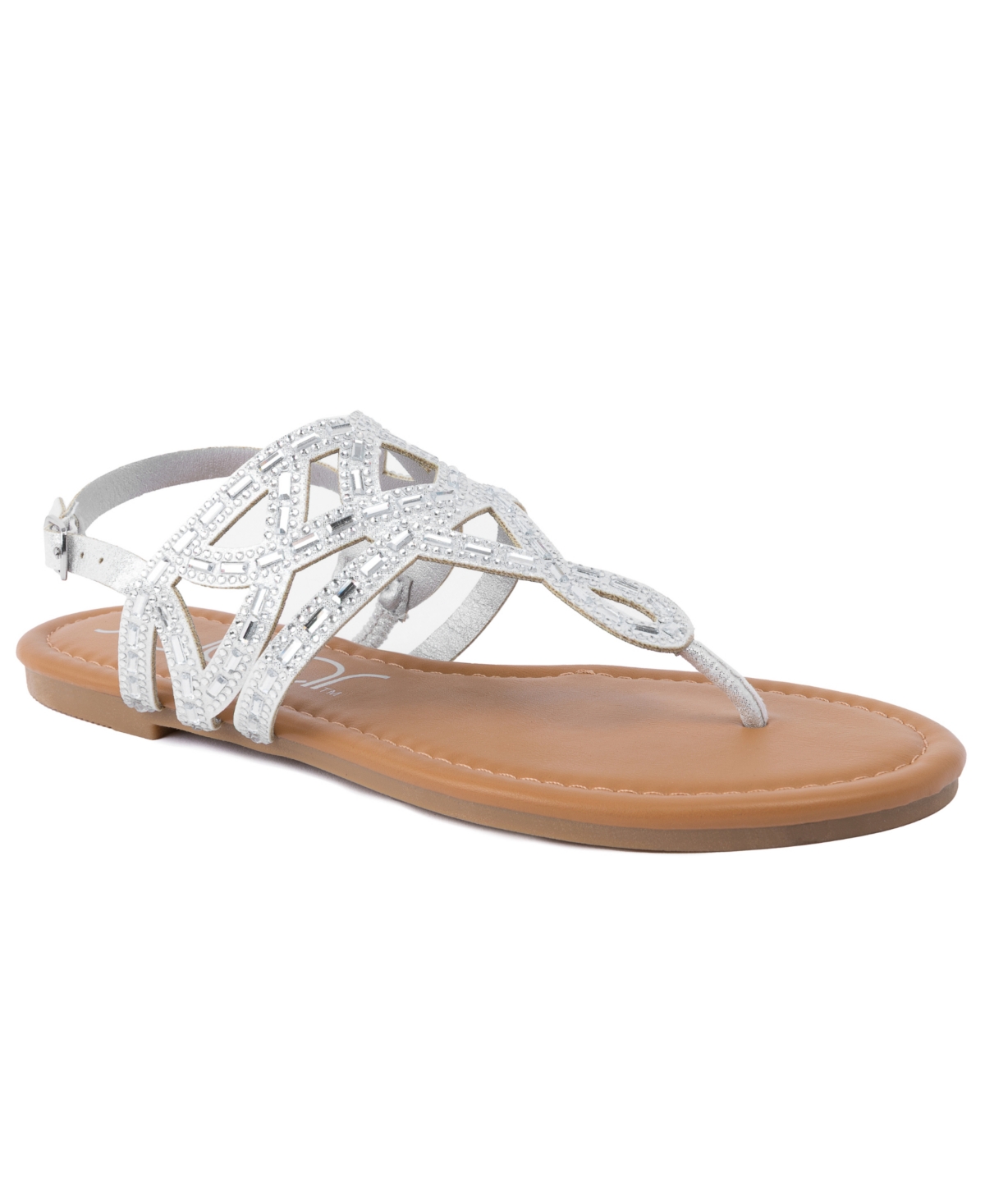 Women's Flickering Thong Flat Sandals - Silver Shimmer