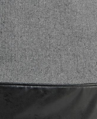 Juniors' Faux Leather Trim A-Line Dress