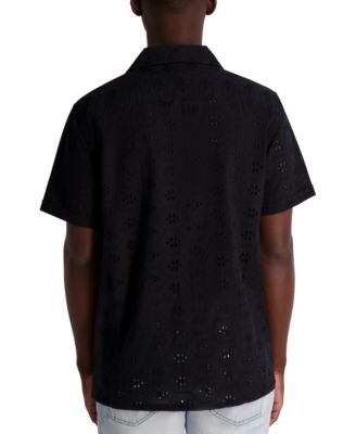 Men's Floral Eyelet Shirt