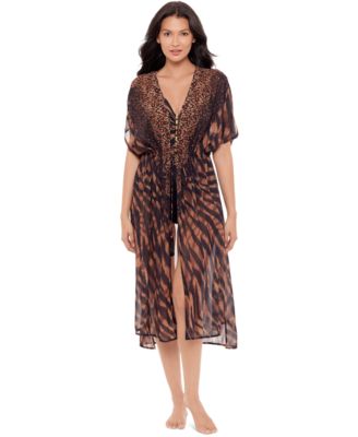 Miraclesuit - Women's Raya De Safari Beaded Kimono Cover-Up