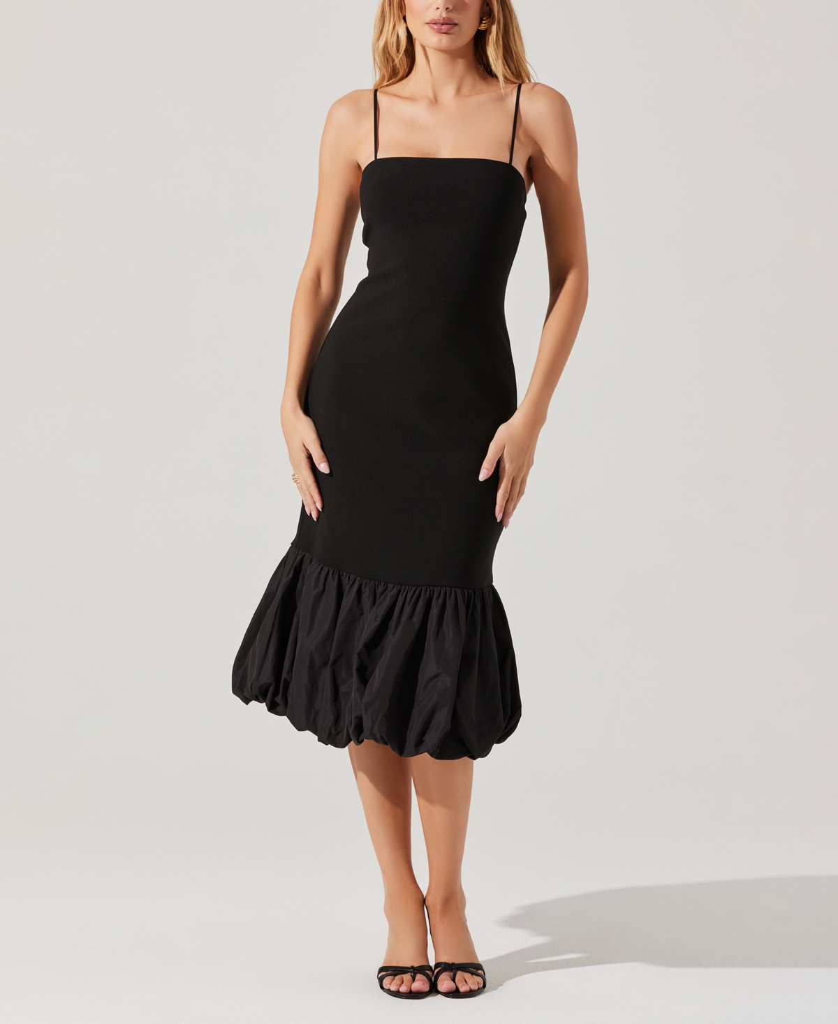 Women's Brittnea Bubble-Hem Sleeveless Midi Dress - Black