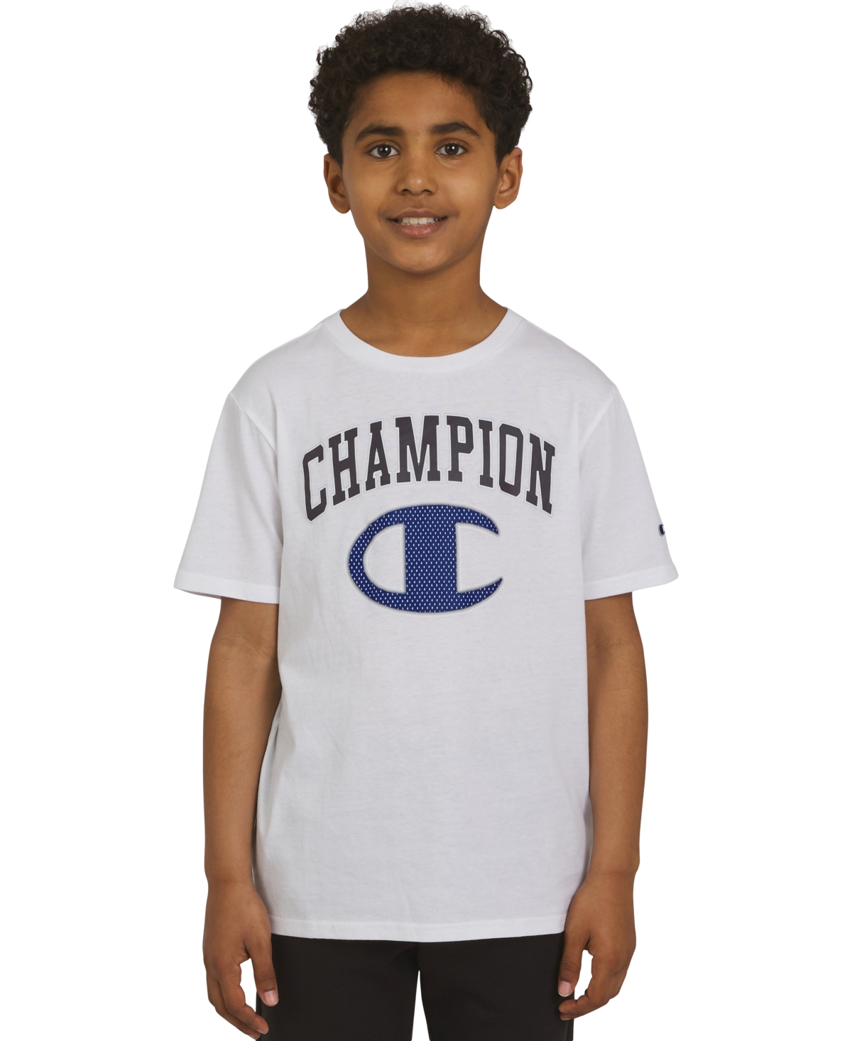 Champion Big Boys Short-sleeve Logo Graphic T-shirt In White