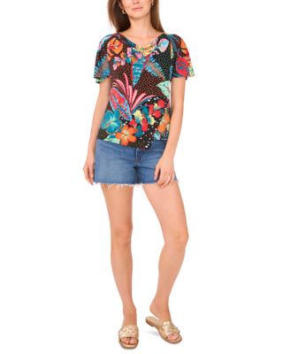 Women's Cowlneck Asymmetric Hem Top