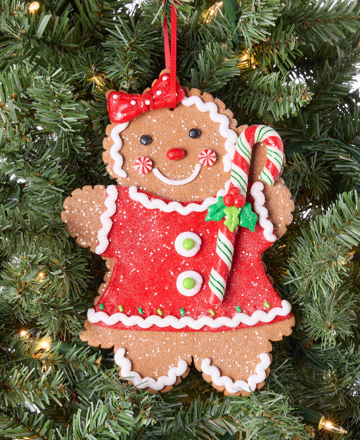 Holiday Lane Gingerbread Village Gingerbread Girl Ornament, Macy's Exclusive In Transparent