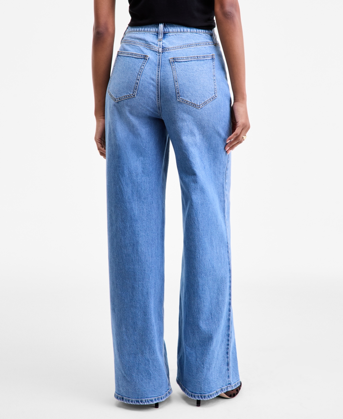 On 34th Womens High Rise Wide Leg Jeans 0 Short 26w Macys Exclusive In Blue