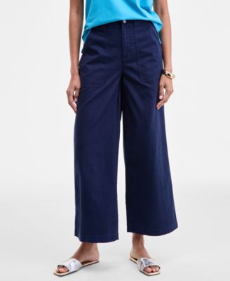 Women's High-Rise Wide-Leg Chino Pants, Macy's Exclusive 
