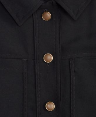 Women's Cropped Button-Front Long-Sleeve Jacket, Macy's Exclusive 