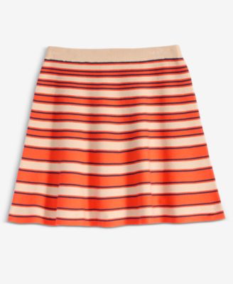 Women's Striped Pull-On Flounce Sweater Mini Skirt, Macy's Exclusive