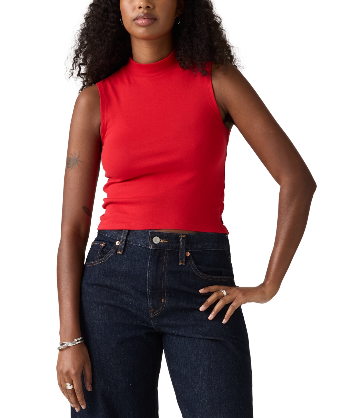 Women's Effortless Mock-Neck Tank Top - Taupe Gray