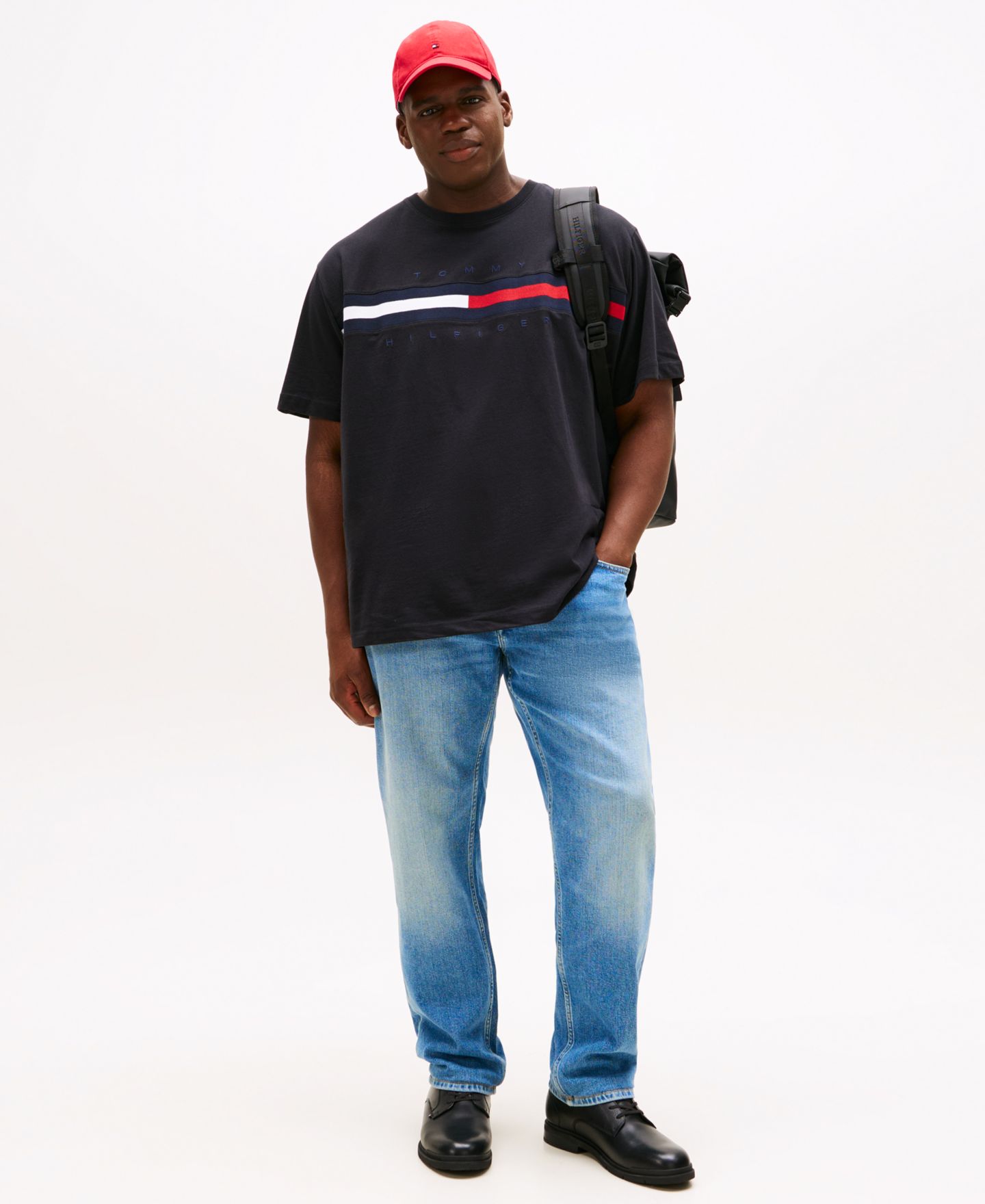 Мужская футболка Tommy Hilfiger Big & Tall Tino Logo Short Sleeve, цвет: Dark Sable — фото 4
