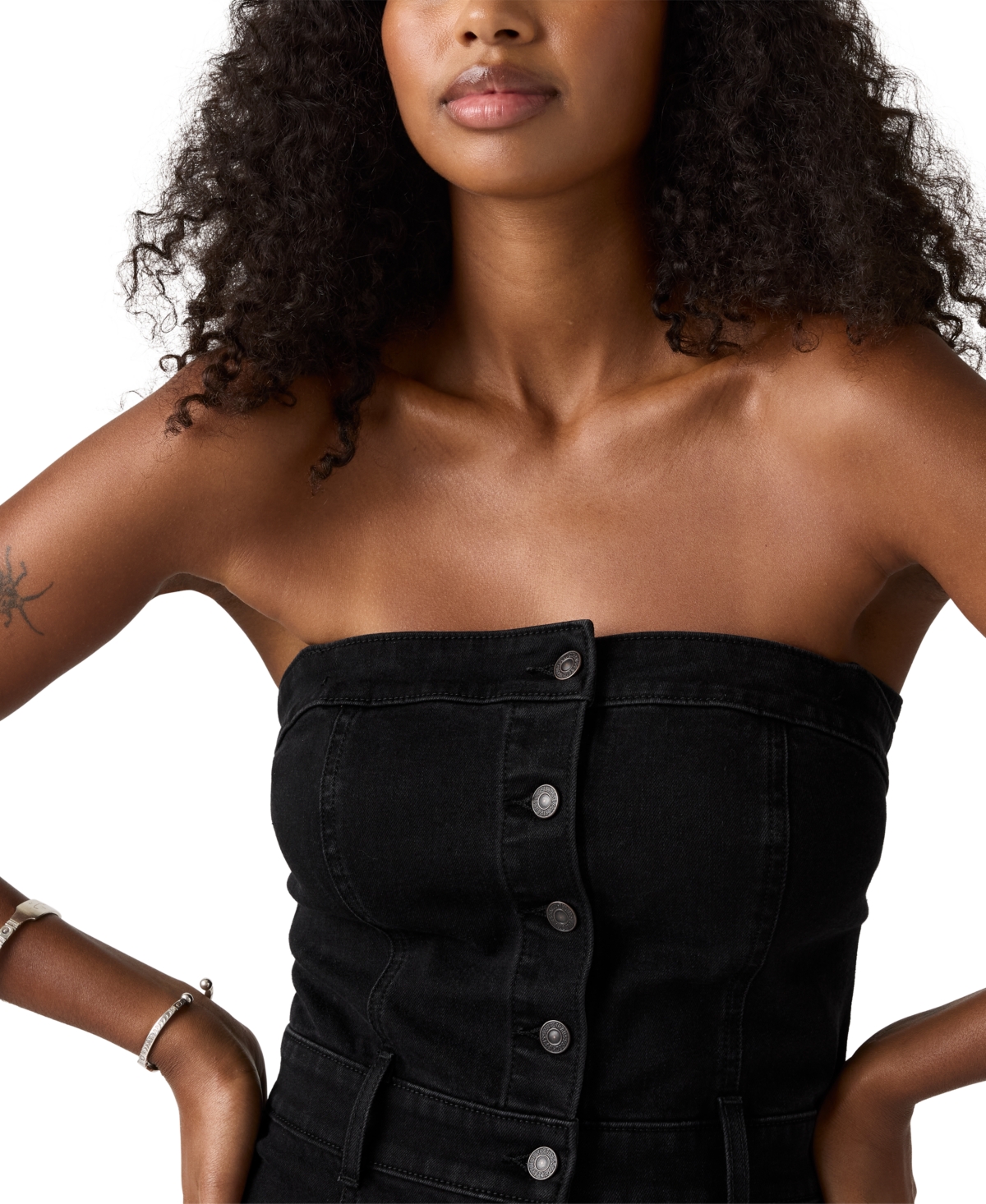 Levi's Denim Bustier Dress In Black