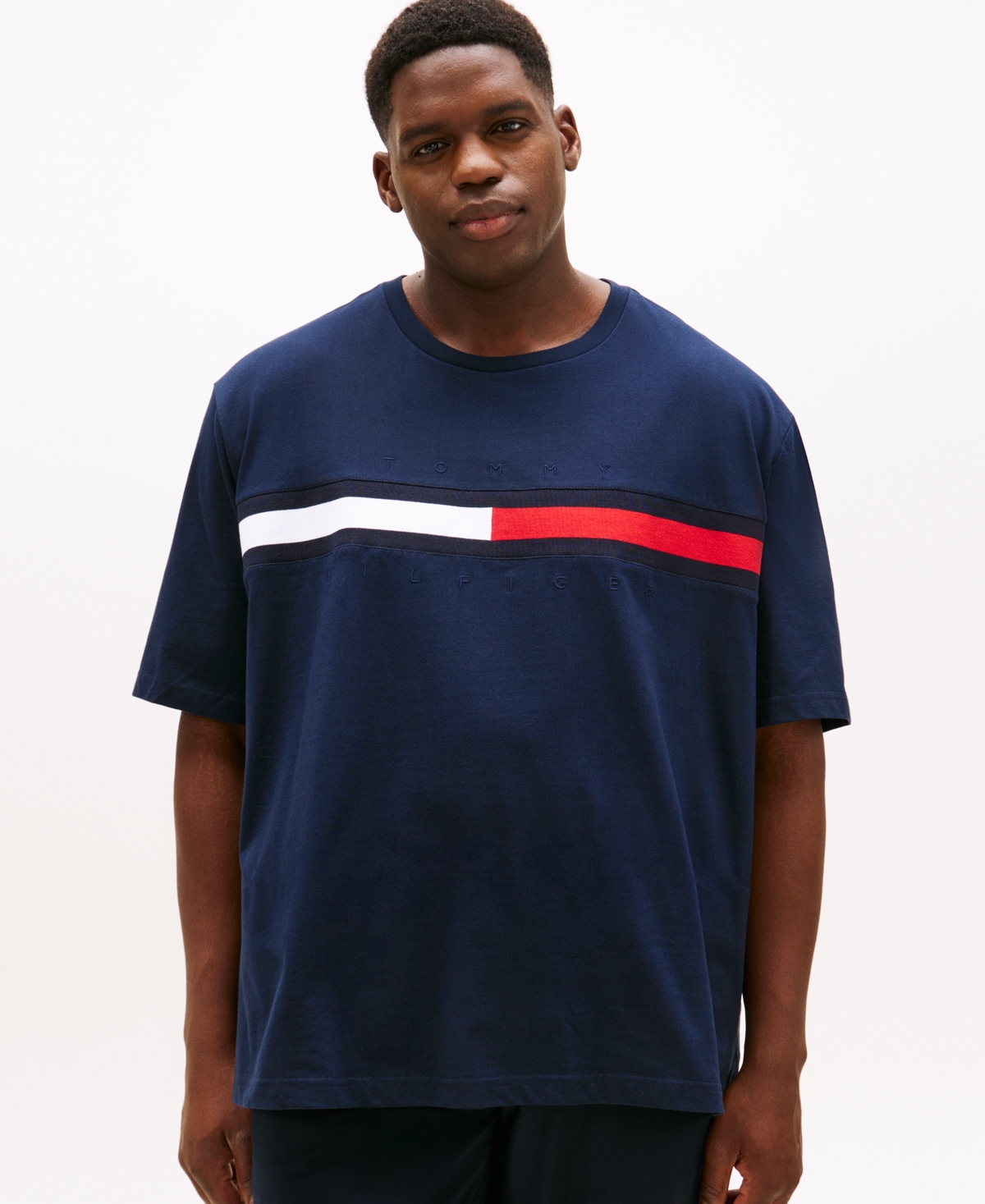 Tommy Hilfiger Men's Big & Tall Tino Logo Short Sleeve T-Shirt - Desert Sky