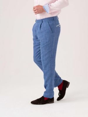 Men's Linen Wool Silk Blend Trousers