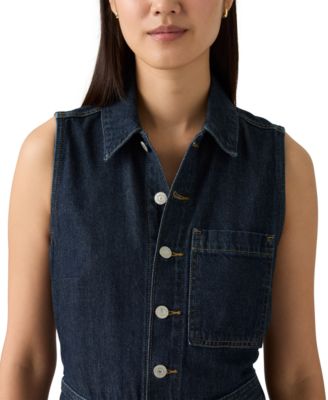 Women's Cotton Sleeveless Cropped Jumpsuit