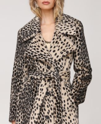 Women's Belted Faux-Fur Maxi Coat