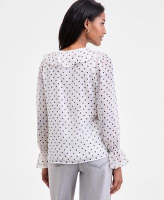 Women's Printed Ruffle Chiffon Blouse, Macy's Exclusive 