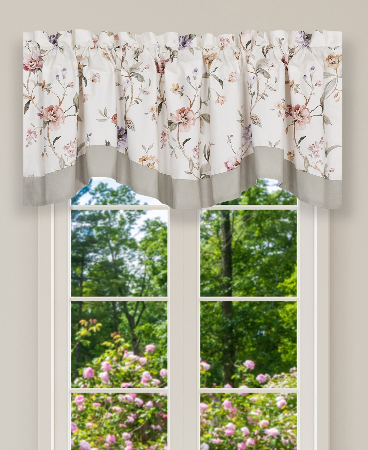 Clarice Window Scallop Valance, 17" x 60" - Ivory