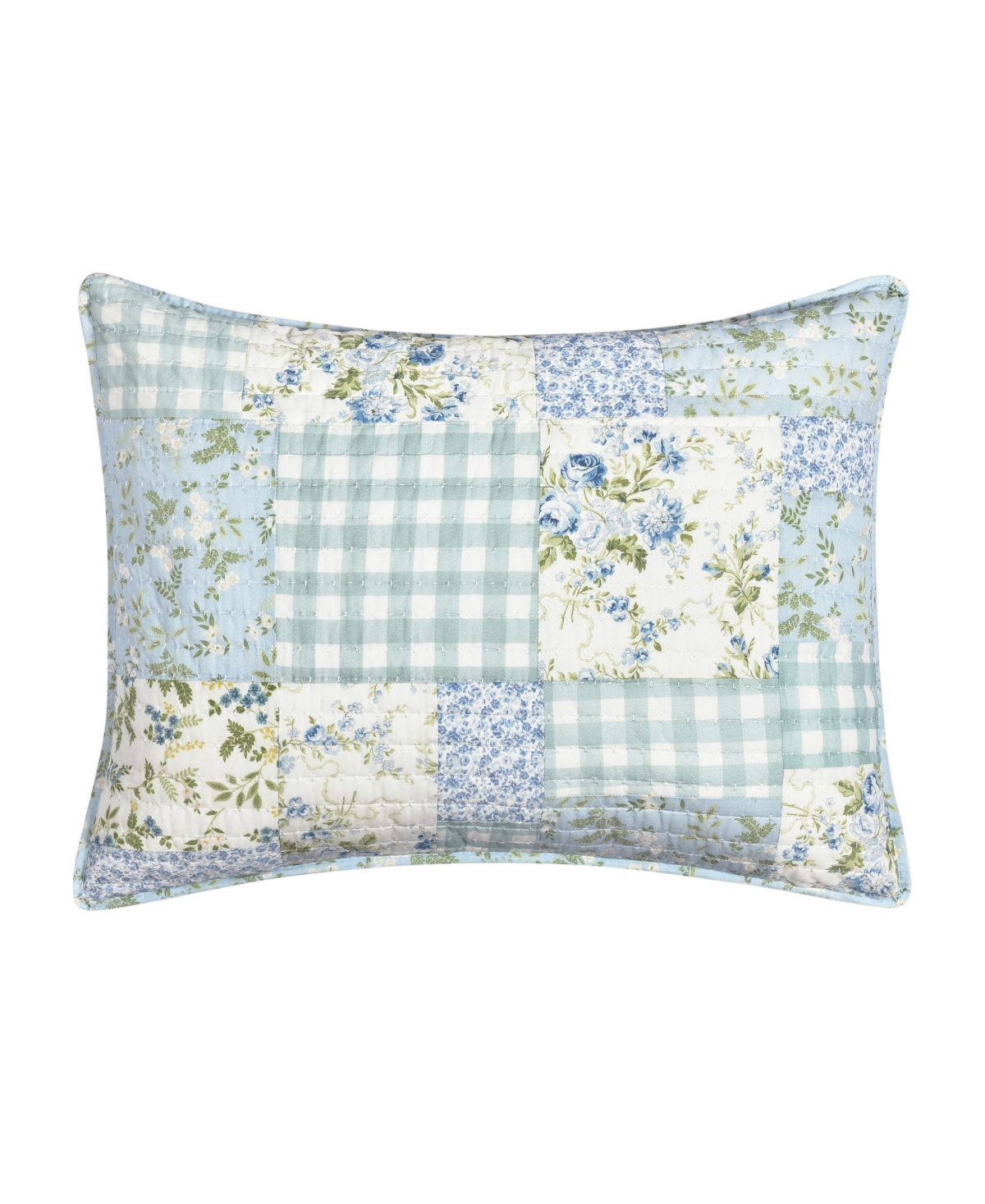 Karalena Cotton Quilted Sham, Standard - Blue