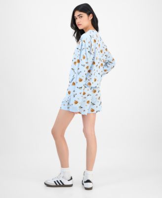 Juniors' Witchy Woodstock Long-Sleeve Shirt & Shorts 