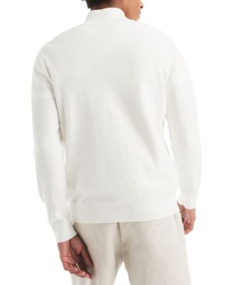 Men's Textured Quarter-Zip Colorblocked Sweater