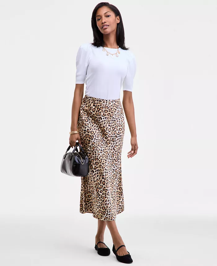 Women's Printed Midi Slip Skirt