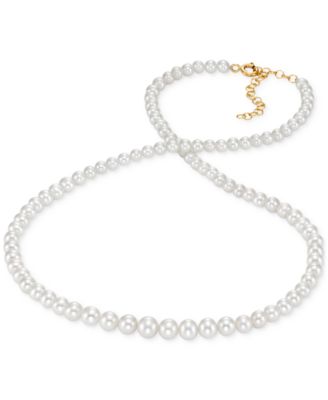 Macy's - Cultured Freshwater Pearl (4-6mm) Graduated Collar Necklace, 16" + 2" extender