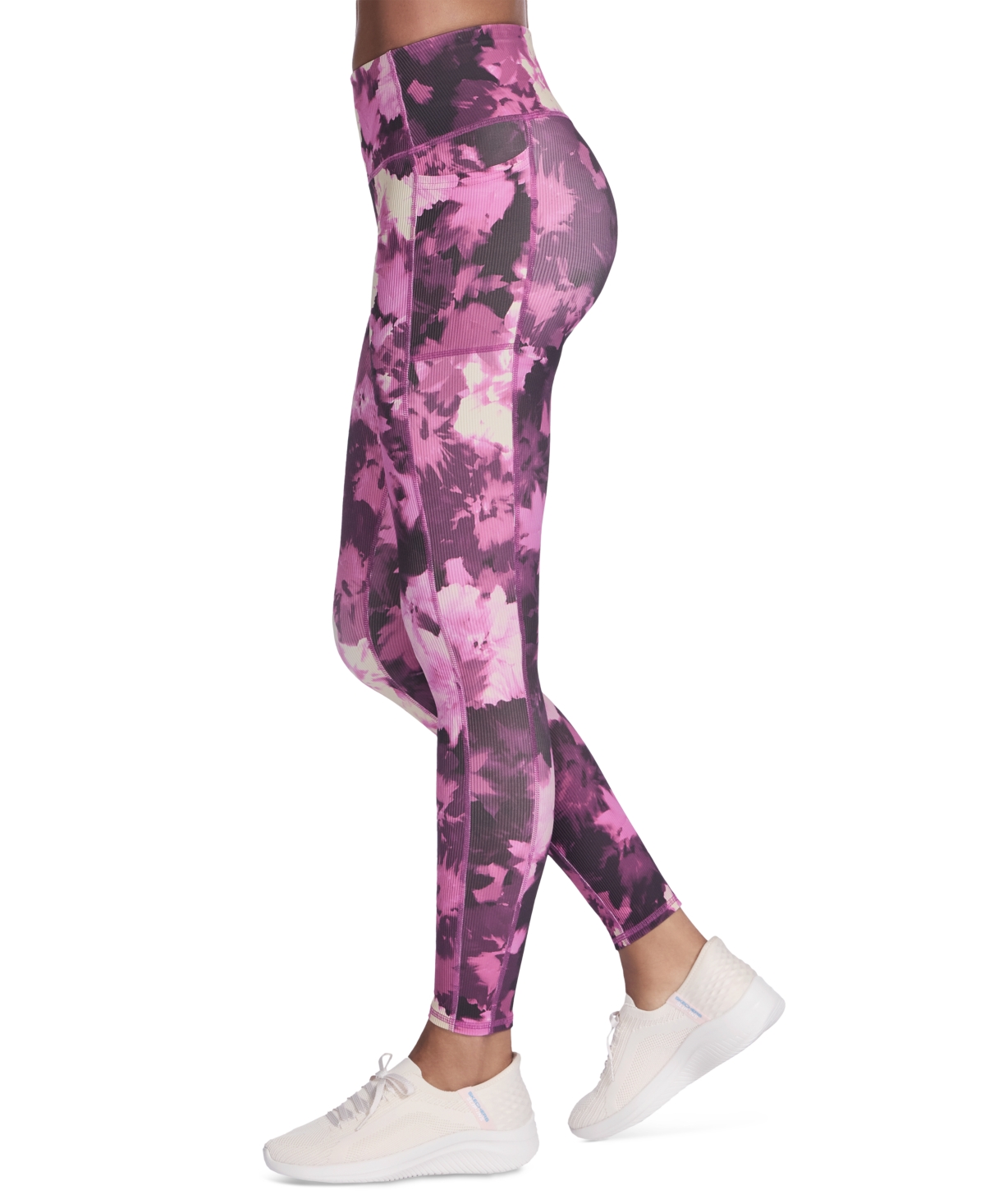 Skechers Women's Goflex Rib In Bloom Printed Leggings In Pink