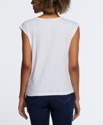 Petite Cotton Lace Yoke Top