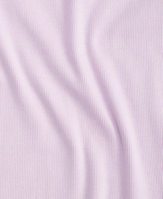 Women's Square-Neck Flutter-Sleeve Ribbed Top