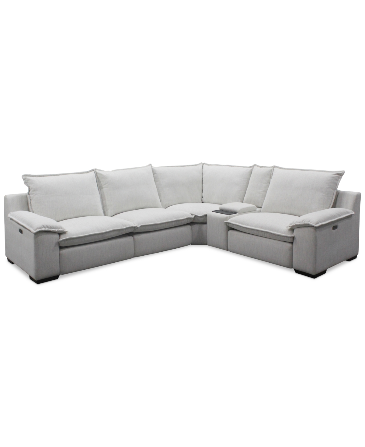 Macy's Borsi 5-pc. Sectional With 2 Power Recliners & 1 Console In Brown