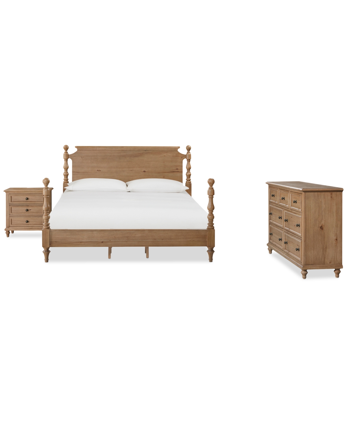 Macy's Willowmere 3-pc. California King Bedroom Set (bed, Nightstand & Dresser) Created For . In Brown