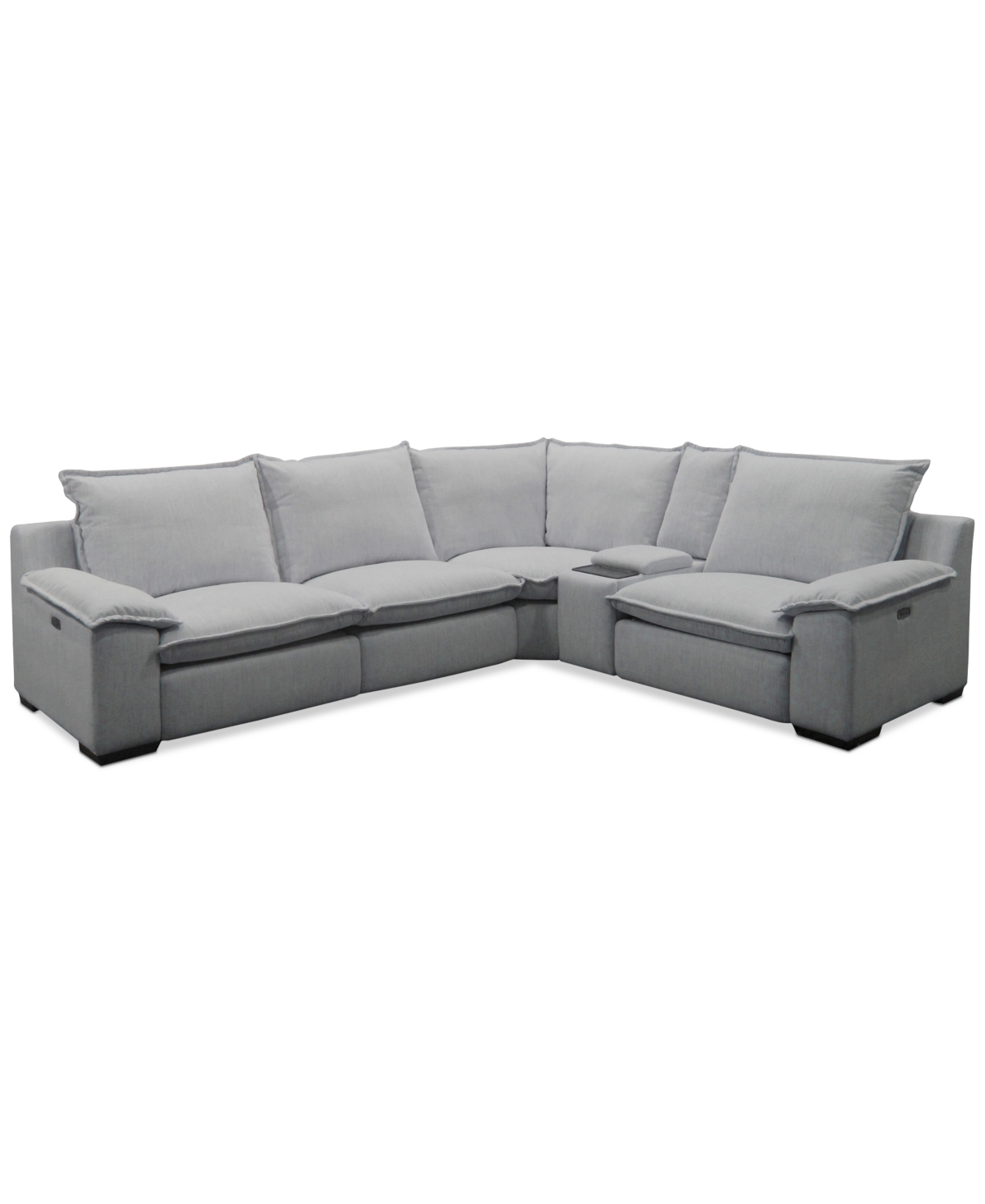 Macy's Borsi 5-pc. Sectional With 2 Power Recliners & 1 Console In Gray