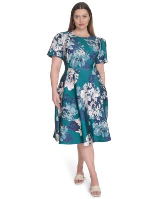 Calvin Klein - Plus Size Printed Fit & Flare Dress
