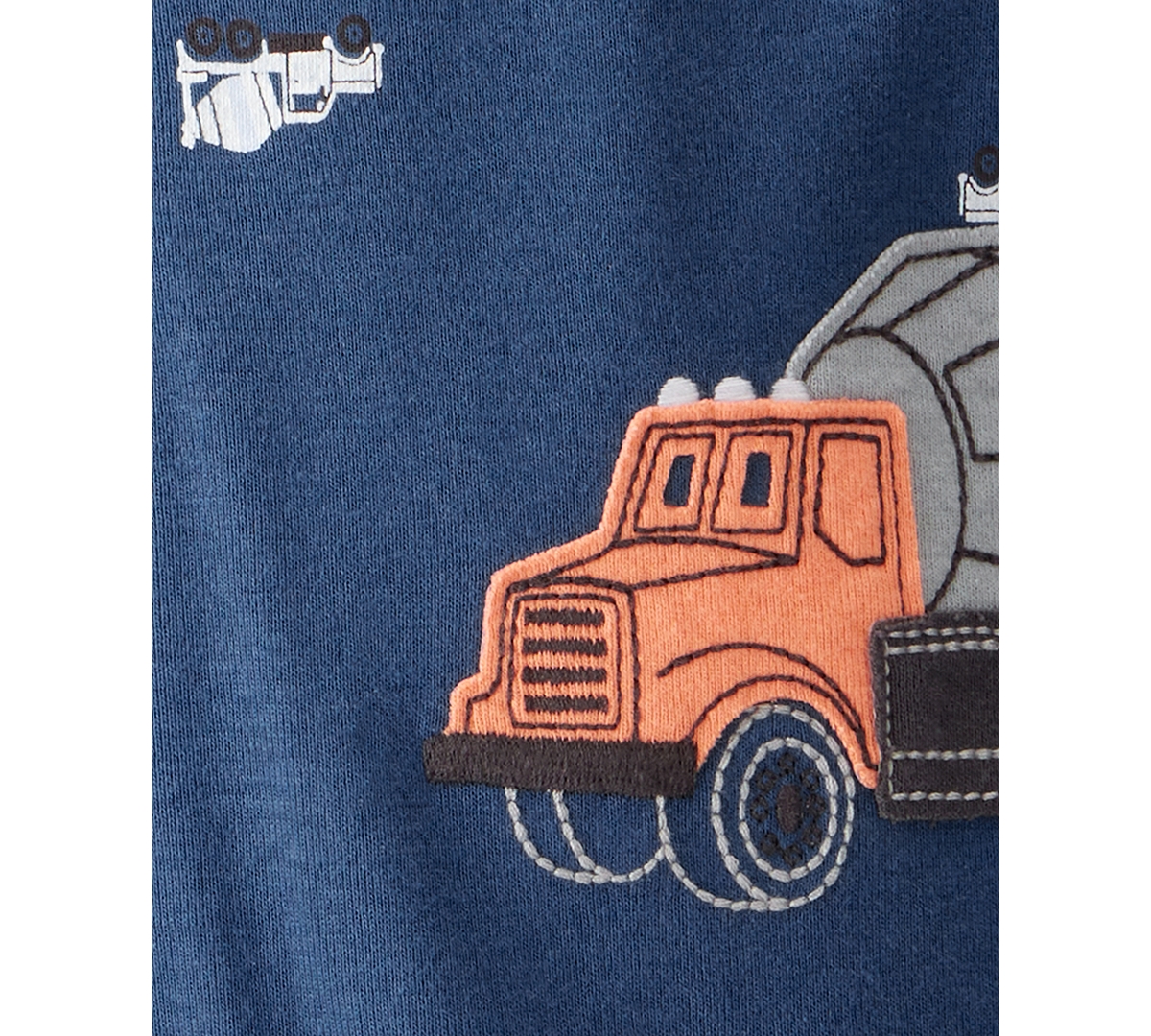 Carter's Baby Boys Construction-print Cotton Long-sleeve 2-way-zip 1-piece Footed Pajamas In Blue